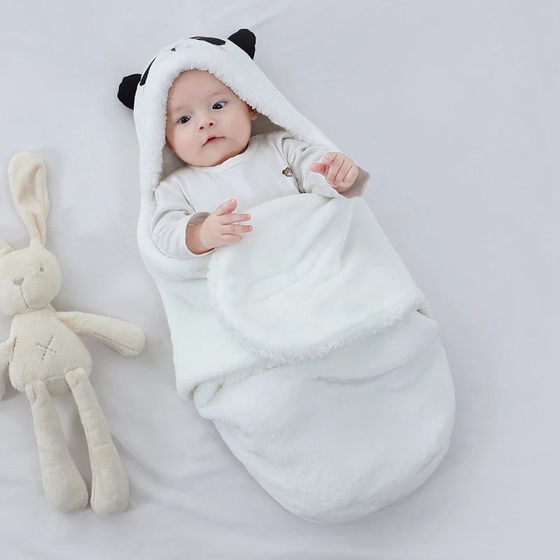 Warm Baby Sleeping Bag – Soft Flannel Wrap for Newborns (0-9M) – Cozy for Autumn & Winter