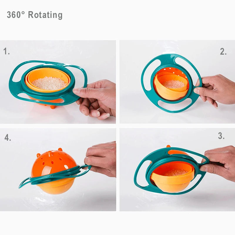 Spill-Proof Gyro Bowl – 360° Rotating Baby Dish