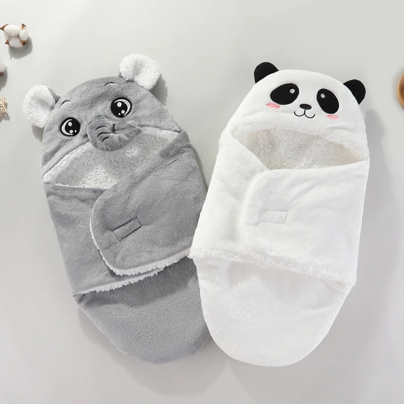 Warm Baby Sleeping Bag – Soft Flannel Wrap for Newborns (0-9M) – Cozy for Autumn & Winter