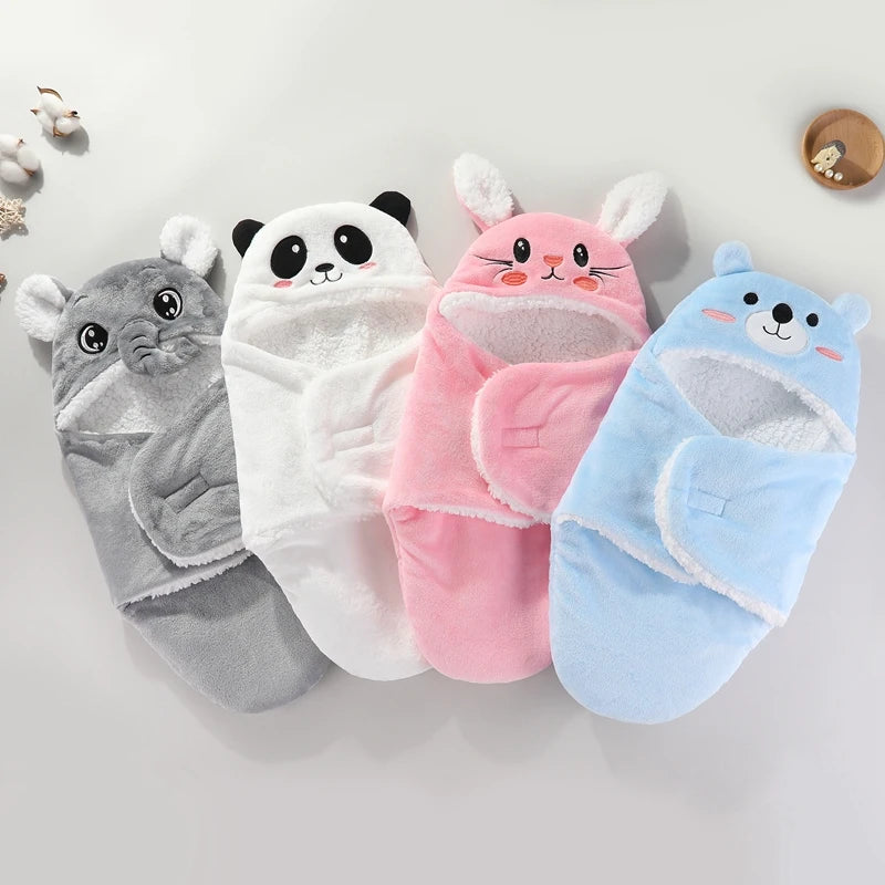 Warm Baby Sleeping Bag – Soft Flannel Wrap for Newborns (0-9M) – Cozy for Autumn & Winter