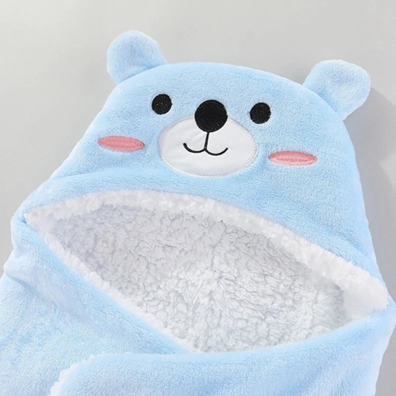Warm Baby Sleeping Bag – Soft Flannel Wrap for Newborns (0-9M) – Cozy for Autumn & Winter