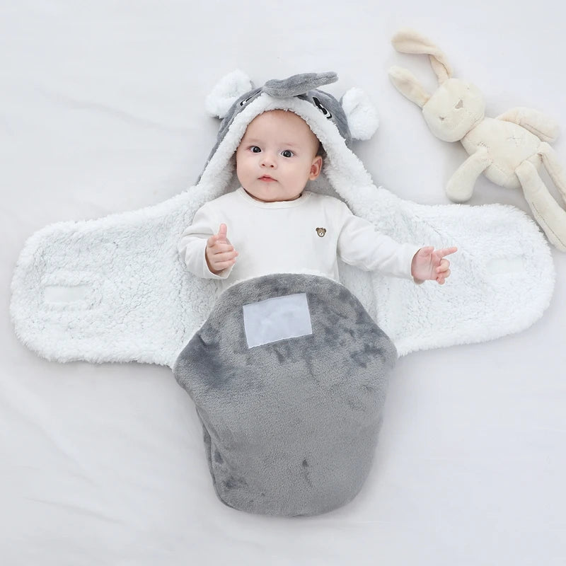 Warm Baby Sleeping Bag – Soft Flannel Wrap for Newborns (0-9M) – Cozy for Autumn & Winter