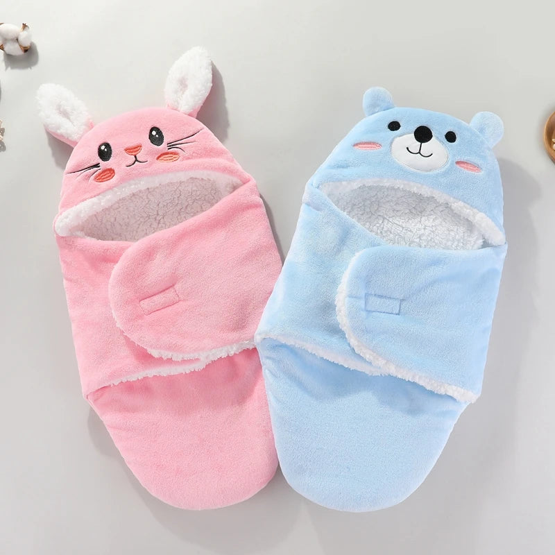 Warm Baby Sleeping Bag – Soft Flannel Wrap for Newborns (0-9M) – Cozy for Autumn & Winter