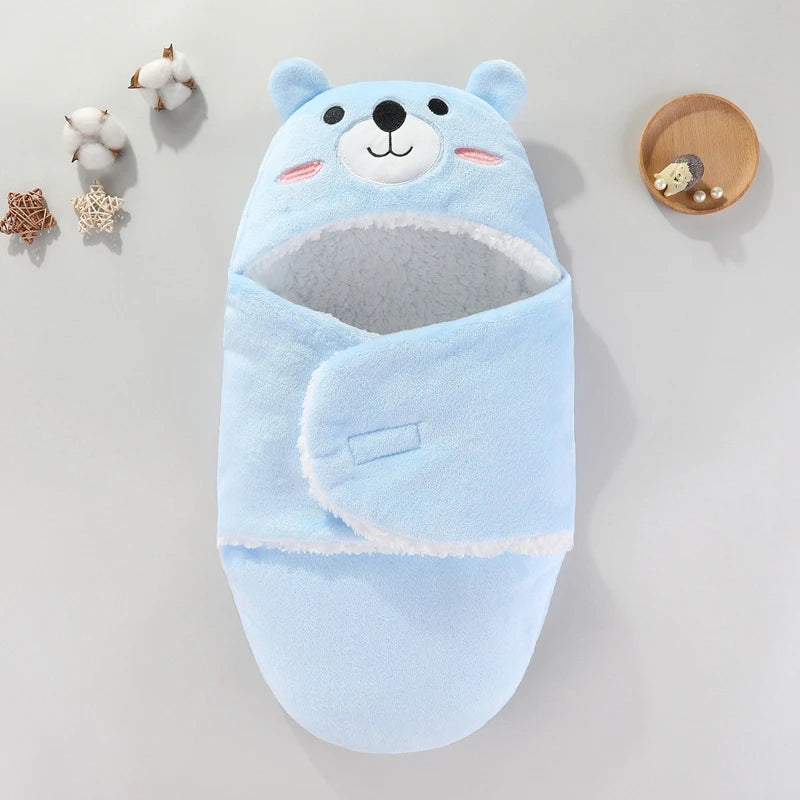 Warm Baby Sleeping Bag – Soft Flannel Wrap for Newborns (0-9M) – Cozy for Autumn & Winter