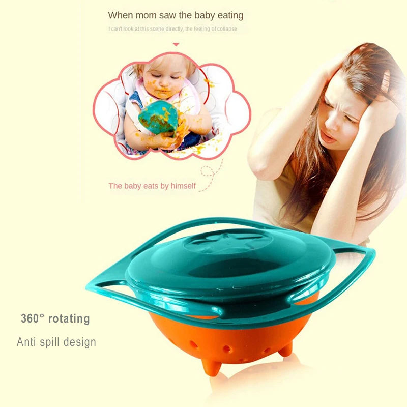 Spill-Proof Gyro Bowl – 360° Rotating Baby Dish